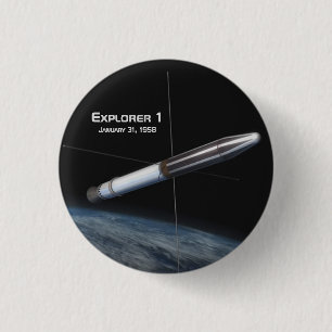 Badge Rond 2,50 Cm Explorer 1 satellite terrestre
