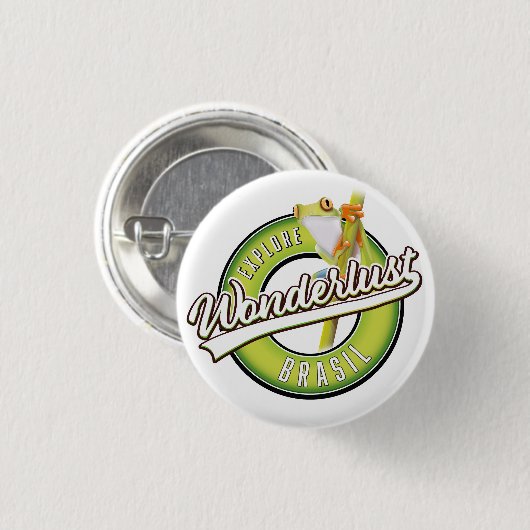 Badge Rond 2,50 Cm explorer le Brésil avec un esprit d'aventure (Devant & derrière)