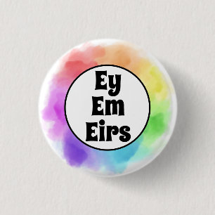 Badge Rond 2,50 Cm Ey Em Eirs Prononounes en cercle d'aquarelle