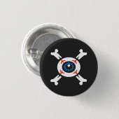 Badge Rond 2,50 Cm Eyeball-and-Crossbones (Devant & derrière)