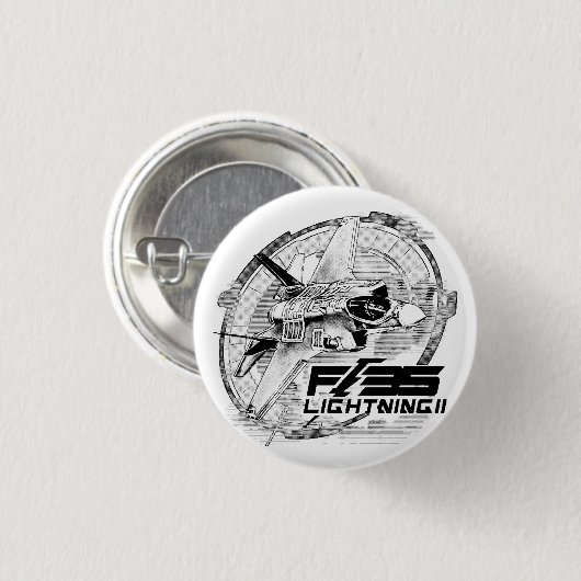 Badge Rond 2,50 Cm F-35 Éclair II (Devant & derrière)
