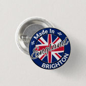 Badge Rond 2,50 Cm Fabriqué à Brighton Angleterre Union Jack Drapeau (Devant & derrière)