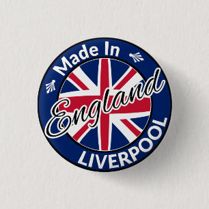 Badge Rond 2,50 Cm Fabriqué à Liverpool Angleterre Union Jack Drape