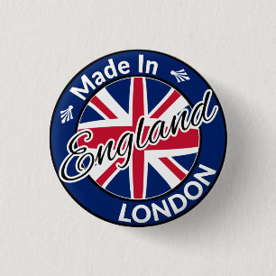 Badge Rond 2,50 Cm Fabriqué à Londres Angleterre Union Jack Drapeau
