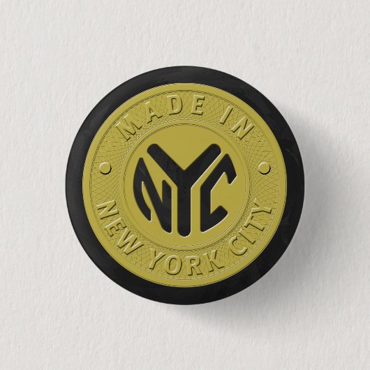 Badge Rond 2,50 Cm Fabriqué À New York (Devant)