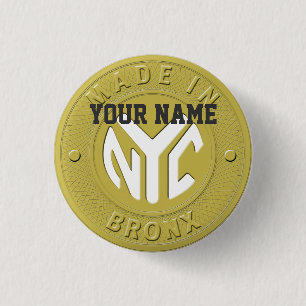 Badge Rond 2,50 Cm Fabriqué À New York Bronx