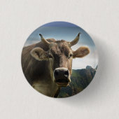 Badge Rond 2,50 Cm Face Brown de vache (Devant)