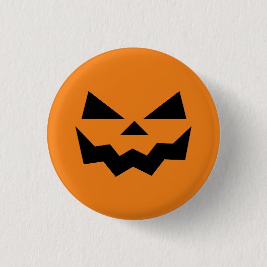 Badge Rond 2,50 Cm Face citrouille Jack-o-lanterne (Devant)