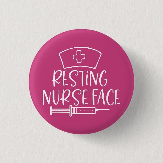 Badge Rond 2,50 Cm Face de l'infirmière de repos (Devant)