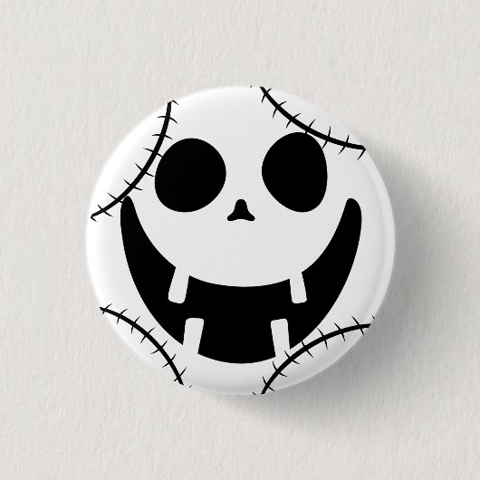 Badge Rond 2,50 Cm Face simple de citrouille jack-o-lanterne Hallowee (Devant)