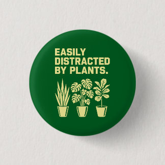 Badge Rond 2,50 Cm Facilement Distrait Par Les Plantes