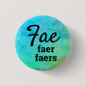 Badge Rond 2,50 Cm Fae, Faer, Faers Pronouns (Devant)