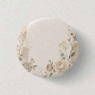 Badge Rond 2,50 Cm Faire-part de mariage de jardin avec une touche na