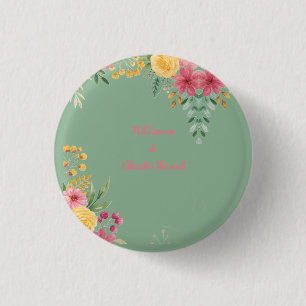 Badge Rond 2,50 Cm Faire-part de Remise de Cadeau de Mariée Floral Él