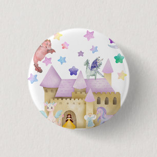 Badge Rond 2,50 Cm Fairy Princess Magic Castle fête