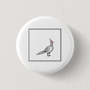 Badge Rond 2,50 Cm Faisan, thème oiseau