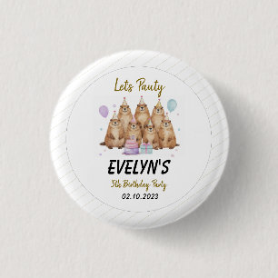 Badge Rond 2,50 Cm Faisons la fête pour les 5 ans de Groundhog - Enfa