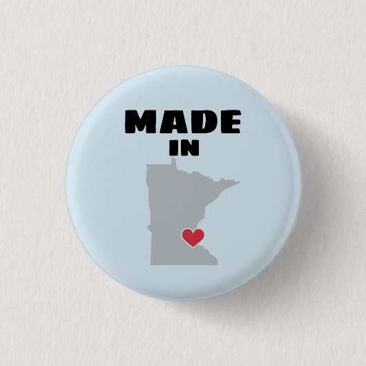 Badge Rond 2,50 Cm Fait dans le bouton du Minnesota (Devant)