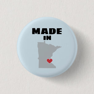 Badge Rond 2,50 Cm Fait dans le bouton du Minnesota