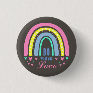 BADGE ROND 2,50 CM "FAITES CE QUE VOUS AIMEZ" CITER BROWN RETRO BOHO