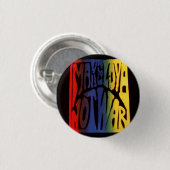 Badge Rond 2,50 Cm Faites la guerre d'amour pas (Devant & derrière)