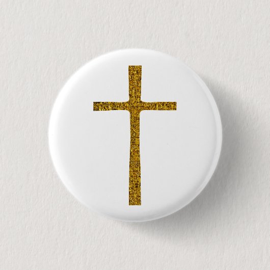 Badge Rond 2,50 Cm Faith Cross Gold (Devant)