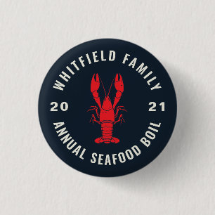 Badge Rond 2,50 Cm Famille assortie Bouillabaisse de fruits de mer pe
