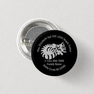 Badge Rond 2,50 Cm Famille de Kitten Tiger blanc perdu Adresse