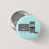 Badge Rond 2,50 Cm Famille d'ordinateur IL tour de PC de souris (Devant & derrière)
