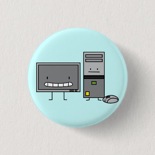Badge Rond 2,50 Cm Famille d'ordinateur IL tour de PC de souris (Devant)