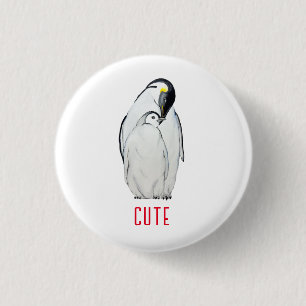 Badge Rond 2,50 Cm Famille mignonne de pingouins empereurs T-Shirt
