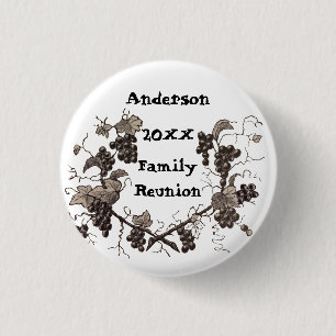 Badge Rond 2,50 Cm Family Reunion Vintage Graphe Vines Événement Keep