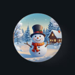 Badge Rond 2,50 Cm Fantaisie Saison Coloré Snowman Noël<br><div class="desc">Hiver</div>