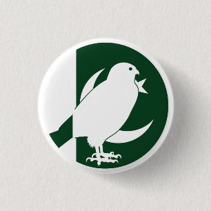 Badge Rond 2,50 Cm Faucon du Pakistan Animal national du Pakistan Dra