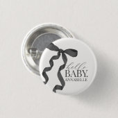 Badge Rond 2,50 Cm Faveurs de fête prénatale pour bébé fille, Hello B (Devant & derrière)