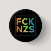 Badge Rond 2,50 Cm Fck NZS mit Rahmen Regenbogen auf schwarz (Devant)