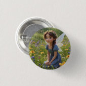 Badge Rond 2,50 Cm Fée dans le pré (Devant & derrière)