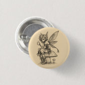 Badge Rond 2,50 Cm Fée du café (Devant & derrière)