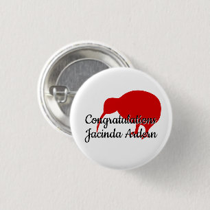 Badge Rond 2,50 Cm Félicitations Jacinda Ardern Custom Text Kiwi