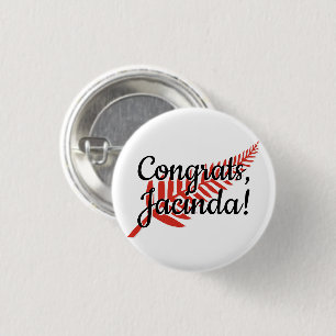 Badge Rond 2,50 Cm Félicitations, Jacinda ! Fermeture de texte et de 
