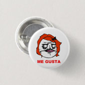 Badge Rond 2,50 Cm Femelle rouge je visage comique Meme de rage de (Devant & derrière)