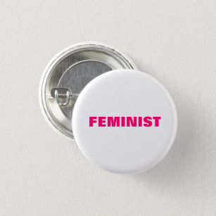 Badge Rond 2,50 Cm Feminist Hot rose, magenta, bouton fuchsia