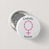 Badge Rond 2,50 Cm Féministe catholique (Devant & derrière)