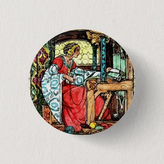 Badge Rond 2,50 Cm Femme au tissage (Devant)
