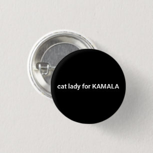 Badge Rond 2,50 Cm Femme de chat pour Kamala texte minimaliste drôle