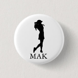 Badge Rond 2,50 Cm Femme pro de golf personnalisée sur mesure élégant