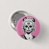 BADGE ROND 2,50 CM FEMME SKULLHEAD (Devant & derrière)