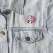 BADGE ROND 2,50 CM FEMME SKULLHEAD (En situation)