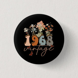 Badge Rond 2,50 Cm Femmes 55 ans Vintage 1968 55e anniversaire Tee