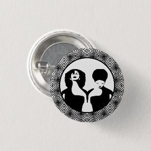 Badge Rond 2,50 Cm Femmes noires afrocentriques et Abstraites